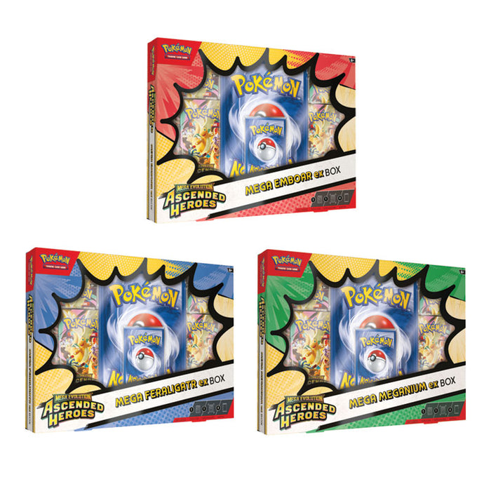 Pokémon TCG: Mega Evolution - Ascended Heroes Mega Meganium/Emboar/Feraligatr ex Box (Pre Order)