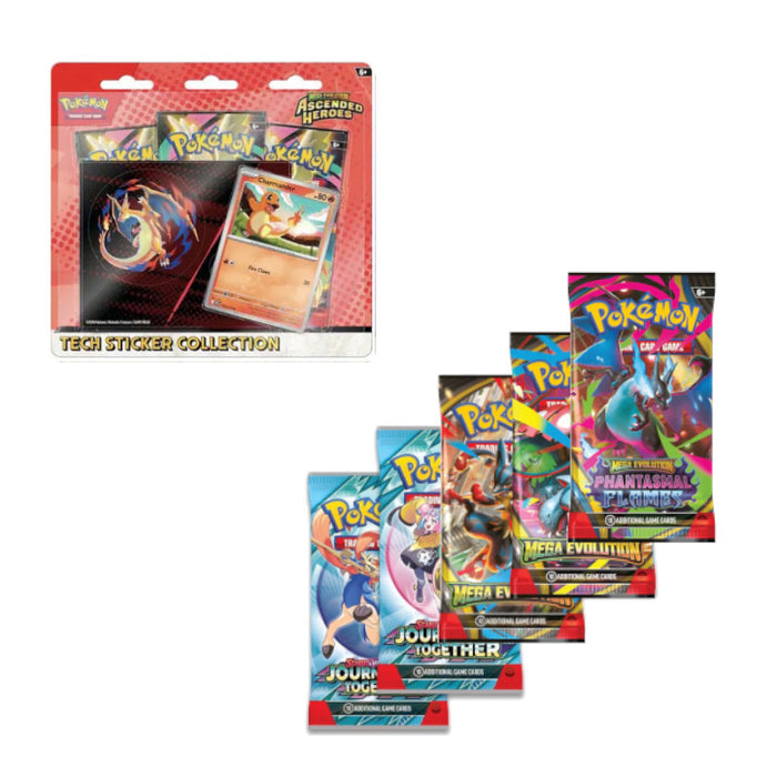 Pokémon TCG: Ascended Heroes Tech Sticker -  5 Packs (Charmander Bundle)